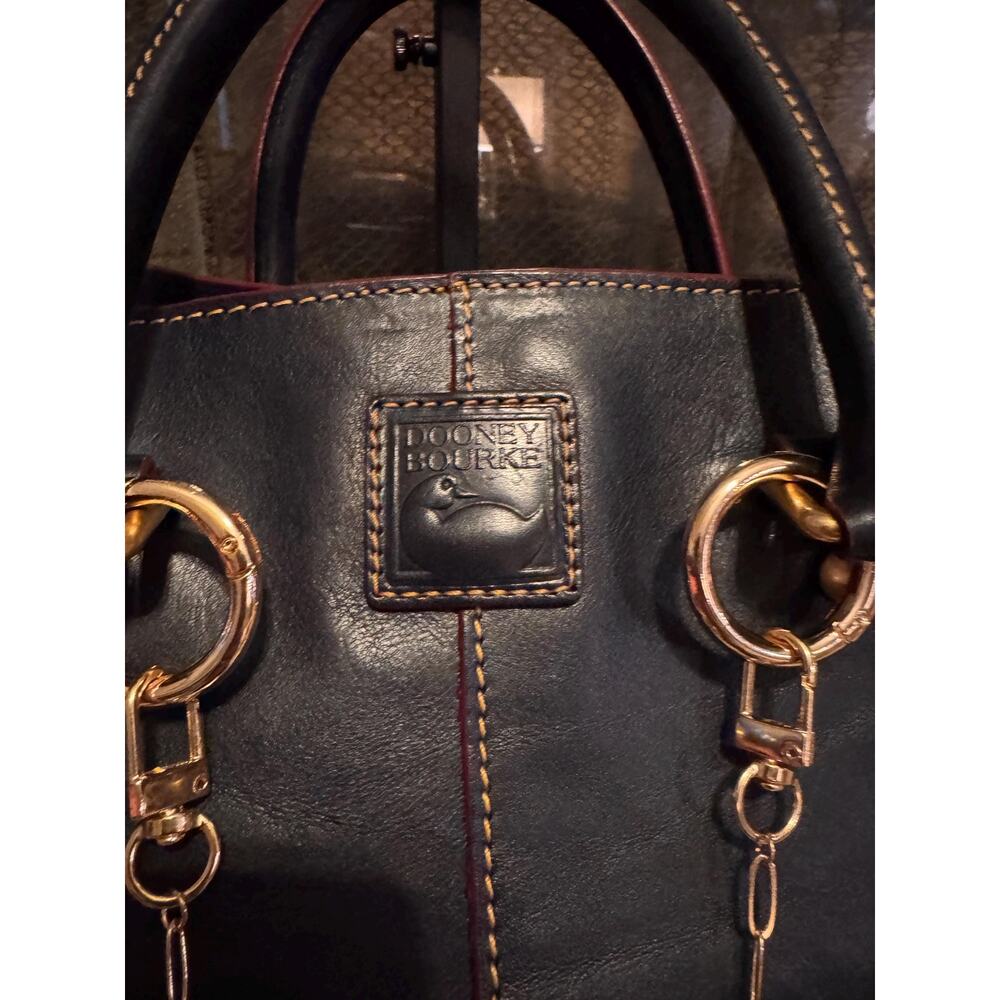 Navy Dooney Bourke Florentine Leather Chelsea Convertible Tote Bag - Picture 12 of 16